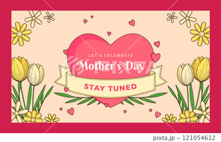 Hand drawn mother's day twitch background 121054612