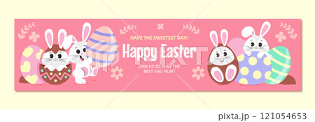 Flat easter twitch banner Flat easter twitch banner 121054653