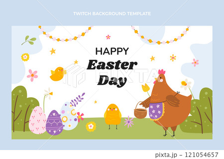Flat easter twitch background Flat easter twitch background 121054657