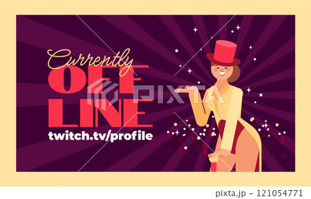 Flat design cabaret show twitch background 121054771