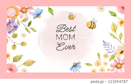 Watercolor mother's day twitch background 121054787
