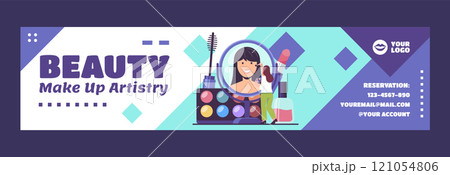 Flat minimal makeup artist twitch banner 121054806