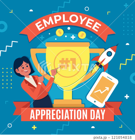 Flat employee appreciation day illustration Flat employee appreciation day illustration 121054818