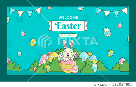 Hand drawn easter twitch background Hand drawn easter twitch background 121054909
