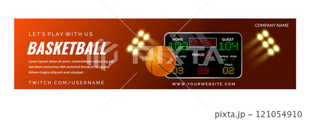 Realistic basketball twitch banner template Realistic basketball twitch banner template 121054910