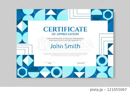 Gradient mosaic certificate template 121055067