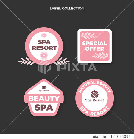 Flat design spa label collection 121055096
