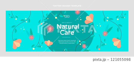 Flat design floral spa offer twitter header 121055098