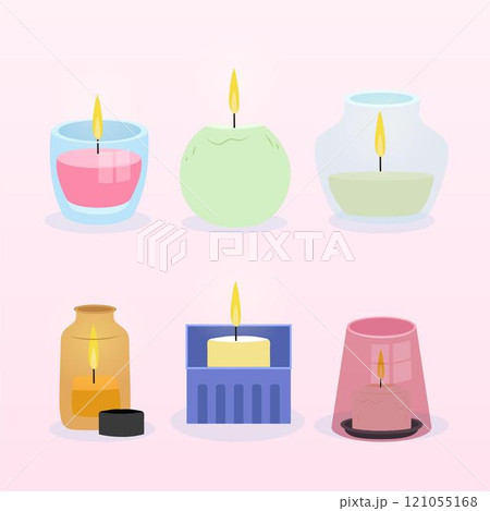 Scented candle collection flat design 121055168