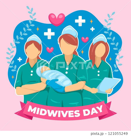 Hand drawn midwives day illustration 121055249