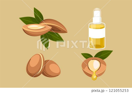 Detailed argan oil element collection Detailed argan oil element collection 121055253