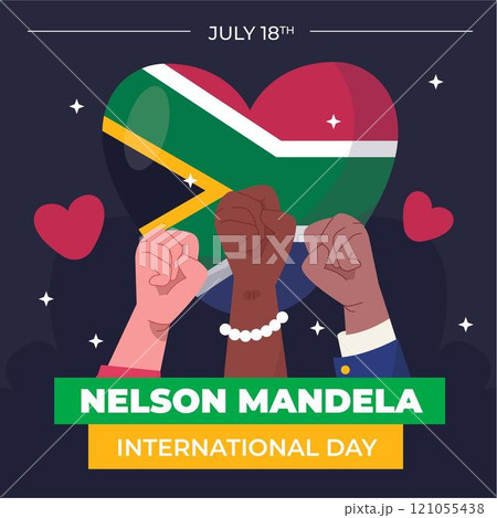 Flat nelson mandela international day illustration 121055438