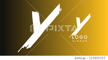 Handwritten brush pen letter Y, urban street art, vibrant and rebellious edgy logo for cool music cover and fashion brands. Vector illustration 121055727