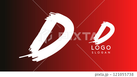 Handwritten brush pen letter D, urban street art, vibrant and rebellious edgy logo for cool music cover and fashion brands. Vector illustration Handwritten brush pen letter D, urban street art, vibrant and rebellious edgy logo for cool music cover and fashion brands. Vector illustration 121055738