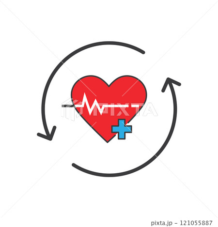 heart beat plus sign 121055887