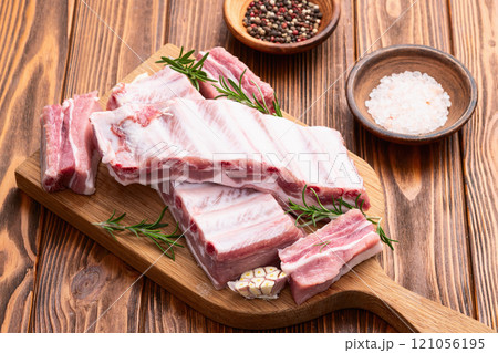 Raw Pork ribs photography . Top view Raw Pork ribs photography . Top view 121056195