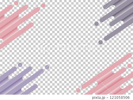 立体的な角丸の斜線とドットの背景素材 くすみカラーのピンクと紫色 立体的な角丸の斜線とドットの背景素材 くすみカラーのピンクと紫色 121058506