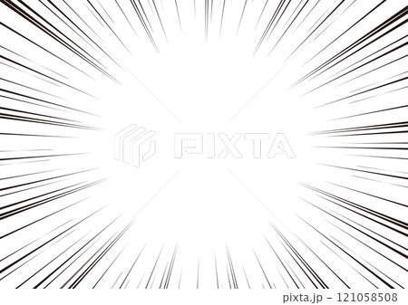 集中線　効果線の背景素材　黒　線少な目 121058508