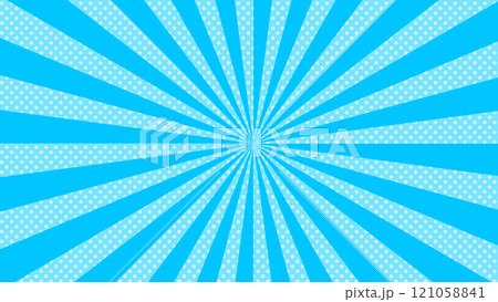 集中線　ドット　水色　16:9 121058841