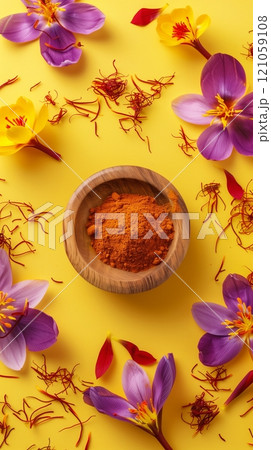 Organic saffron flower powder extract best for cooking or skincare ingredient 121059108