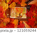 紅葉の中の絵画 121059244