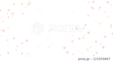 白背景にふんわりとしたピンクの粒子のシンプルな背景素材 121059867