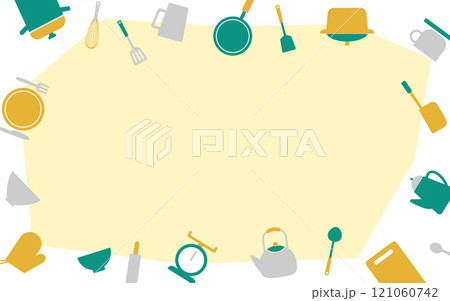 キッチンアイテムフレームA08　灰色　黄色　緑 121060742