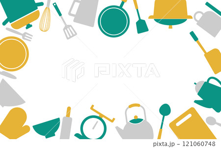 キッチンアイテムフレームA06　灰色　黄色　緑 121060748