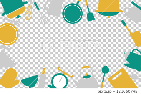 キッチンアイテムフレームA06　灰色　黄色　緑 121060748