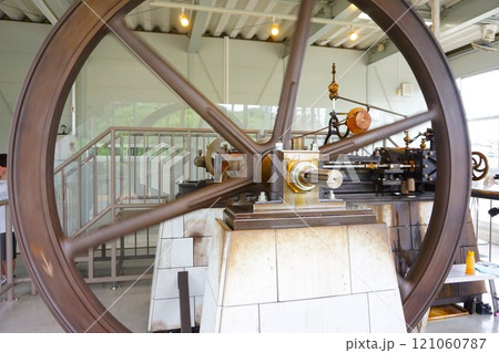 富岡製糸場 旧富岡製糸場 ブリュナエンジン 復元機 動態展示施設 横型単気筒蒸気機関 富岡製糸場 旧富岡製糸場 ブリュナエンジン 復元機 動態展示施設 横型単気筒蒸気機関 121060787