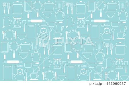 キッチンアイテム背景B04　水色 121060987