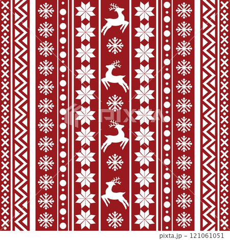 Seamless Scandinavian pattern for Christmas and New Year for winter hat, ugly sweater, jumper, paper or other designs. Seamless Scandinavian pattern for Christmas and New Year for winter hat, ugly sweater, jumper, paper or other designs. 121061051