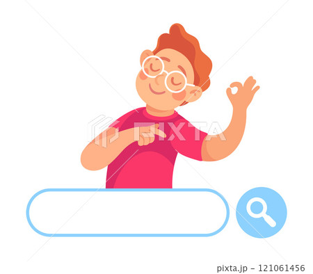 Search with Man with Browser Field Vector Illustration 121061456