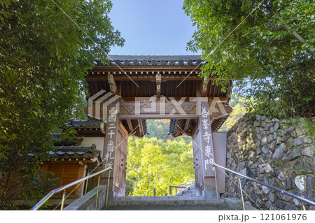 秋の京都　善峯寺　緑に包まれた東門 121061976