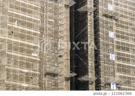 Close-up of steel structures for building construction. Close-up of steel structures for building construction. 121062366