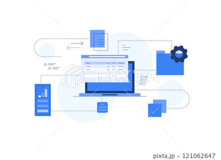 Folder and files. Technological process. Successful working 121062647