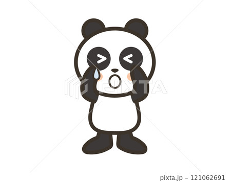 涙を流して泣くかわいいパンダさんのイラスト 涙を流して泣くかわいいパンダさんのイラスト 121062691