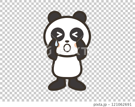 涙を流して泣くかわいいパンダさんのイラスト 涙を流して泣くかわいいパンダさんのイラスト 121062691