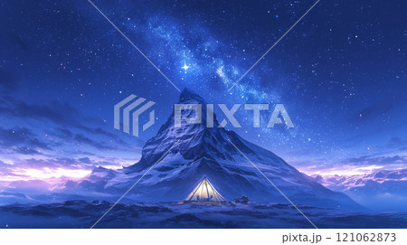 星空と孤高の雪山 121062873