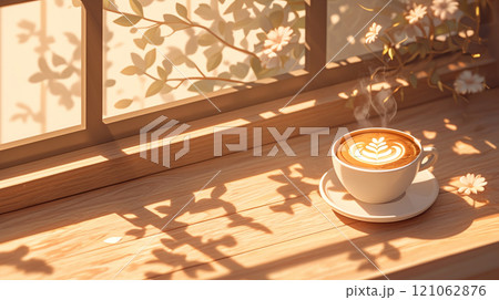 朝日とカフェラテの時間 朝日とカフェラテの時間 121062876