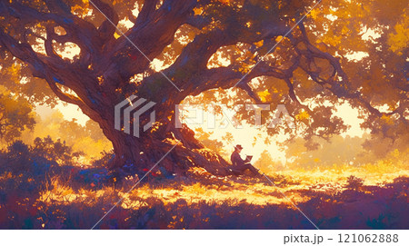 大樹の下での安らぎ 121062888