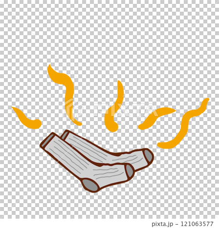 臭いを放つ靴下のイラスト 121063577