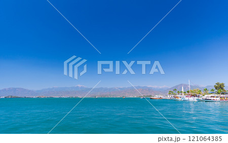 Fethiye seaside panoramic photo taken on a sunny summer day Fethiye seaside panoramic photo taken on a sunny summer day 121064385