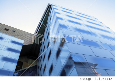 Contemporary architecture, shiny glass facade Contemporary architecture, shiny glass facade 121064442
