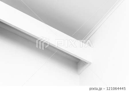 Abstract white interior details. Walls, ceiling and cornice niche 121064445