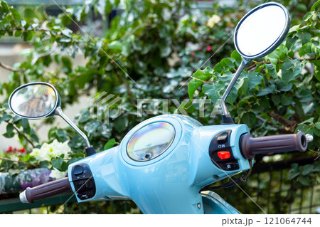 Vintage blue scooter handlebar 121064744