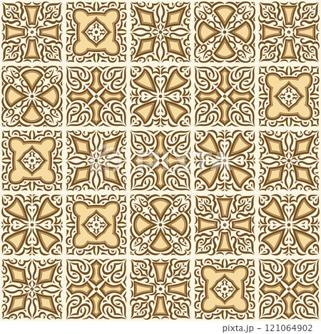 Arabic ceramic tile pattern. Traditional eastern decorative talavera. Arabic ceramic tile pattern. Traditional eastern decorative talavera. 121064902
