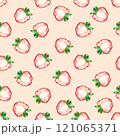 Seamless pattern with watercolor fresh strawberry. Hand drawn watercolor illustration. 121065371