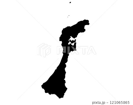 少しゆるい石川県のシルエット 北陸地方 121065865