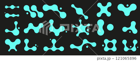 Metaballs shapes abstract  geometric background 121065896